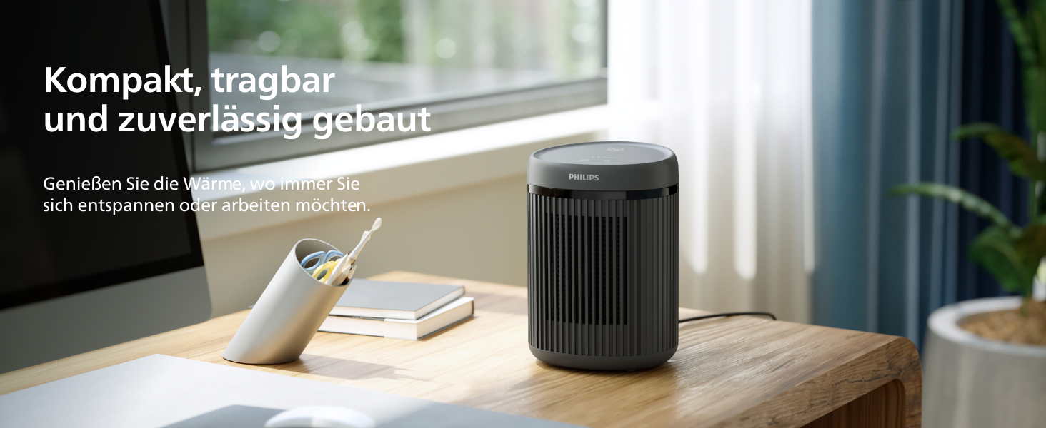 Керамічний тепловентилятор-товпчик Philips Smart 5000 серії, 2000 Вт, чорний