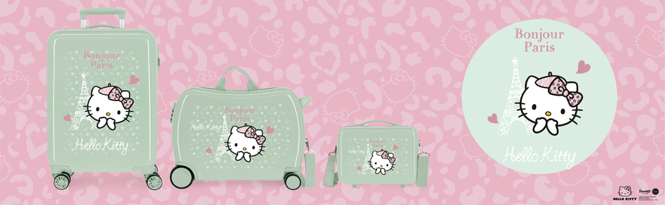 Дитяча валіза Hello Kitty Paris Green 50 x 39 x 20 см Жорсткий бічний кодовий замок з ABS 34 л 1,8 кг 4 рулони ручної поклажі