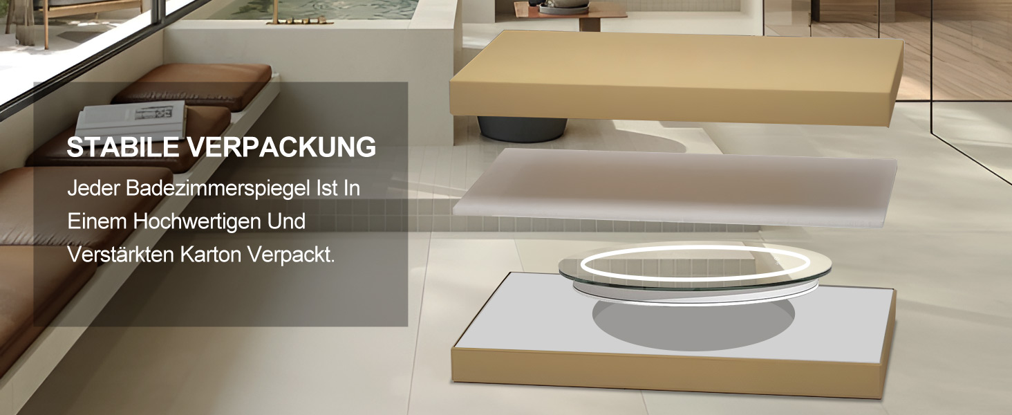 LED дзеркало для ванної кімнати 60x80 см з підсвічуванням, 3 кольори, регулювання яскравості, протитуманне покриття, сенсорне управління