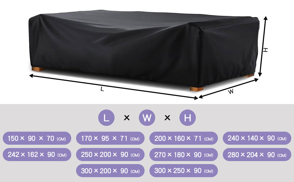 Водонепроникний чохол для садовой меблів RICHIE 170x95x70 см, Heavy Duty Oxford 420D, захист від УФ, для саду та патіо