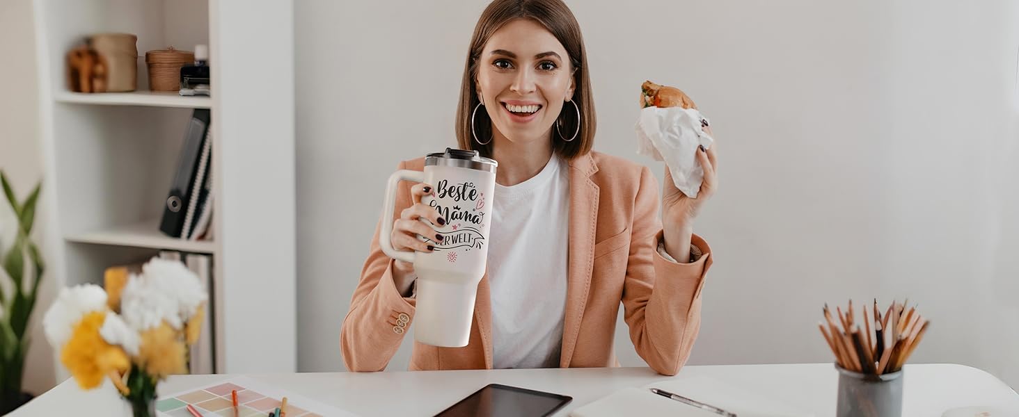Термокружка 40oz з кришкою та трубочкою - подарунок мамі на день народження, на Різдво, від дочки/сина