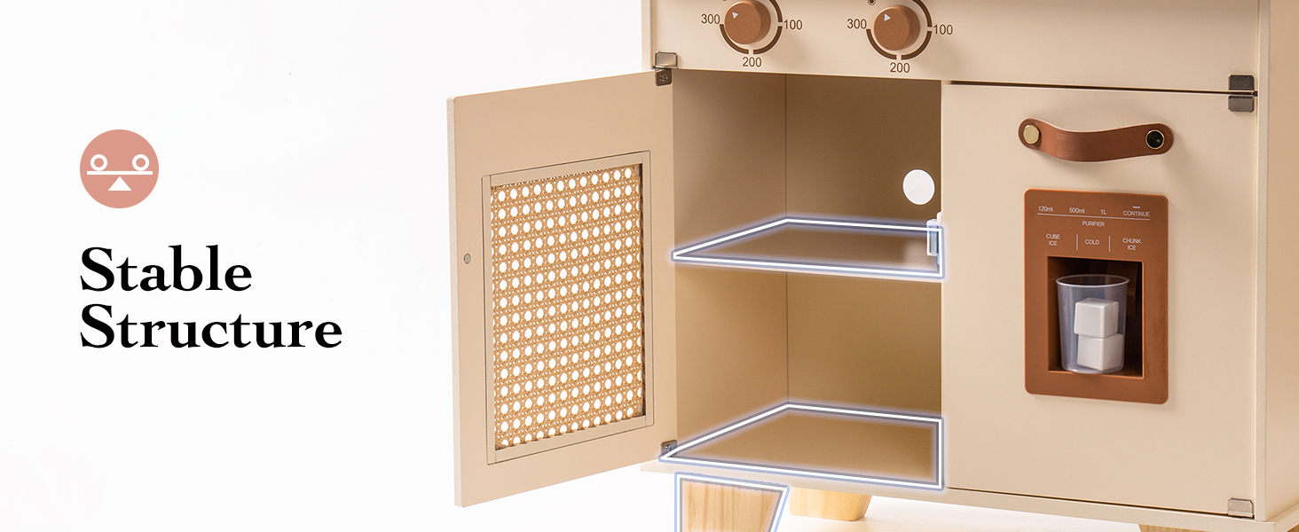 Дерев'яна дитяча кухня ROBOTIME з аксесуарами, ретро-дизайн, зелений, 3-8 років