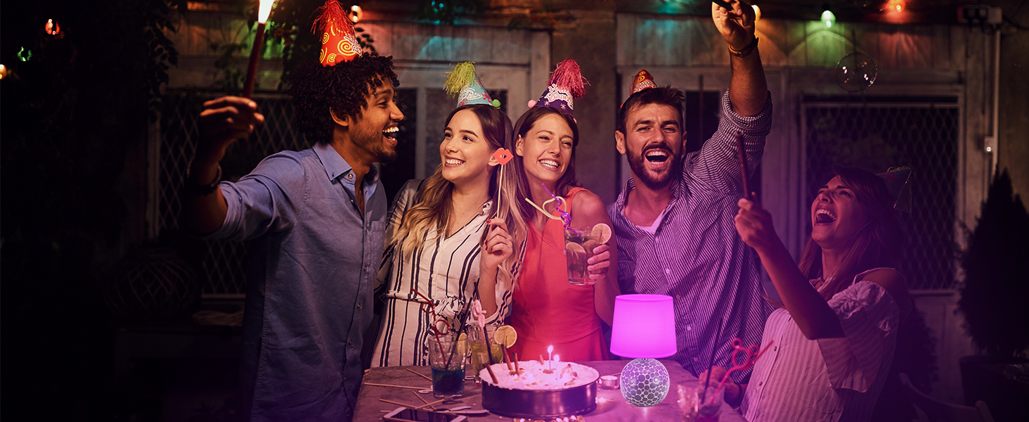 EGOBASIC Лампа настільна керамічна акумуляторна з пультом, 12 кольорів RGB, диммування, таймер, для вітальні, спальні, їдальні