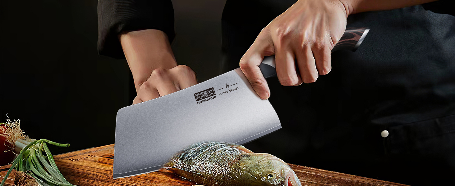 Набір кухонних ножів HOSHANHO: професійний шеф-ніж, ніж для нарізки, з нержавіючої сталі, 18 см, ергономічна ручка, подарункова коробка