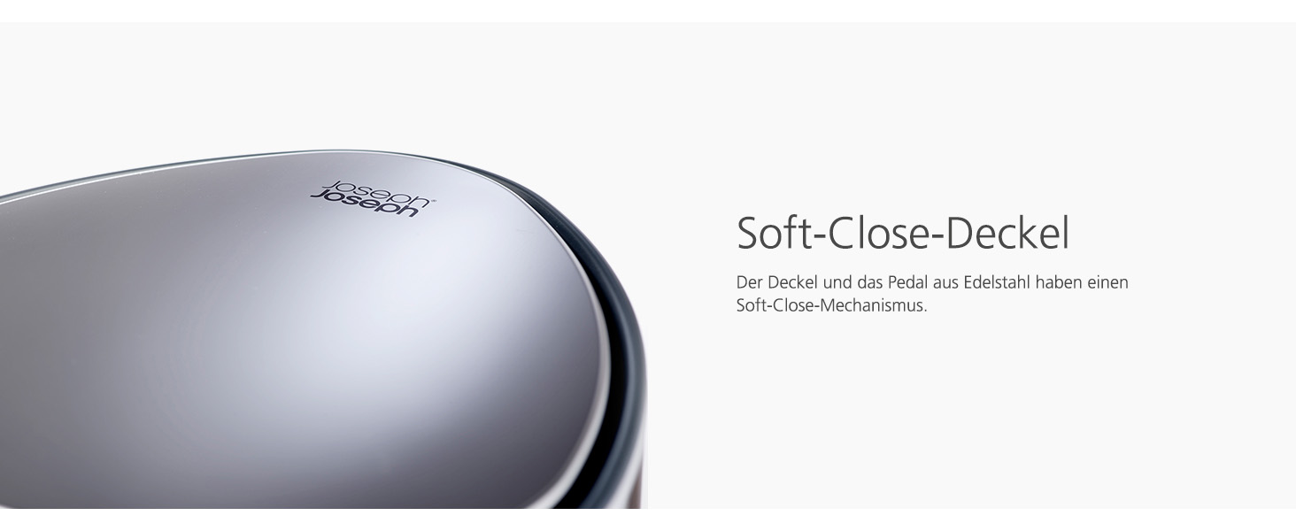 Сміттєвий бак Joseph Joseph EasyStore Luxe 5л з нержавіючої сталі з автоматичним закриттям кришки та змінним внутрішнім відром, для ванної, спальні, офісу