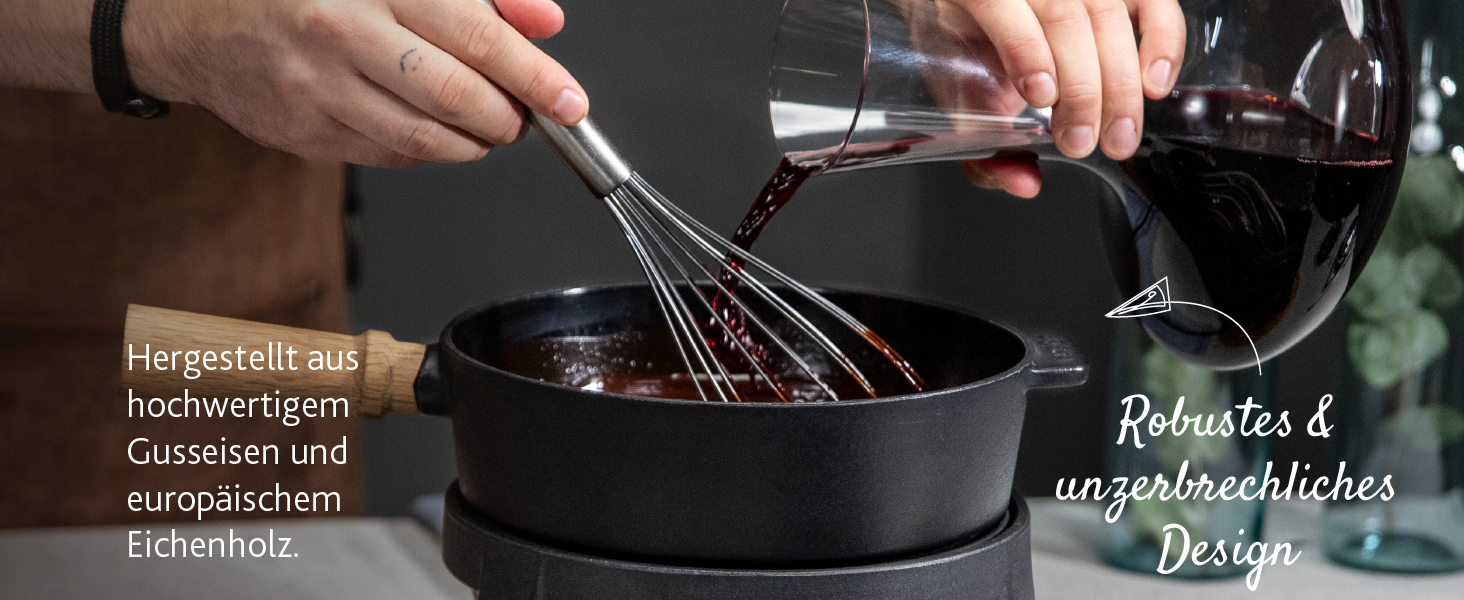 Електричний Фондю-сет Boska 2.3L з регулюванням температури - для сиру, шоколаду, гарячого супу та м'яса (з нержавіючої сталі та чавуну)