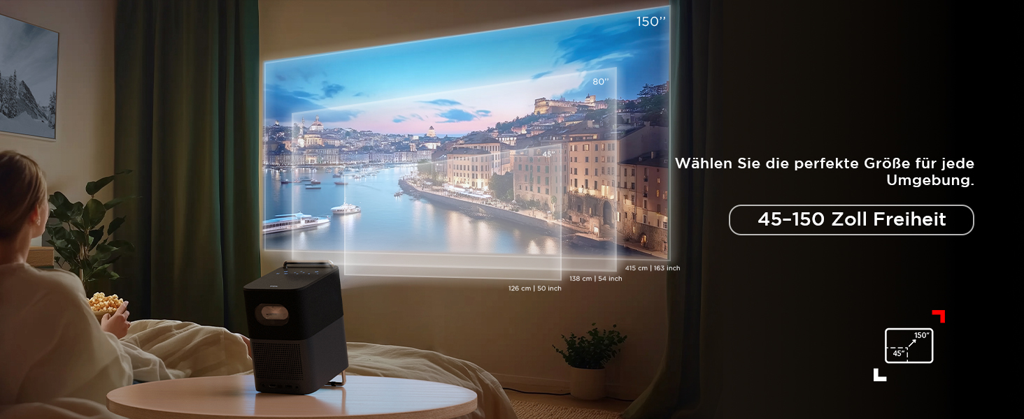 Проєктор TCL A1s 4K Full HD Google TV/Netflix: Dolby Audio, Bluetooth, WiFi, Автофокус, Корекція трапеції 6D для дому та ігор