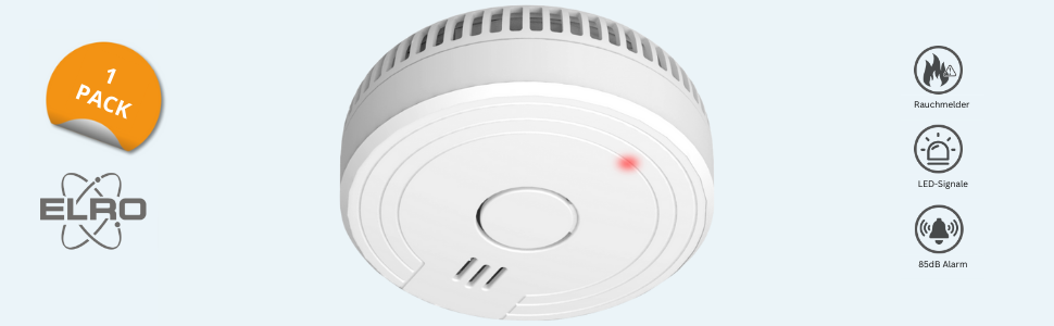 Датчик диму ELRO FS1801 - 10 шт. Відповідає стандарту EN14604