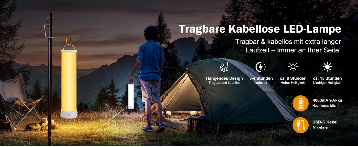 LED-лампа на тумбочку бездротова з пультом/APP, регулювання яскравості, RGBICWW, 2700-6500K, для спальні, вітальні, кемпінгу