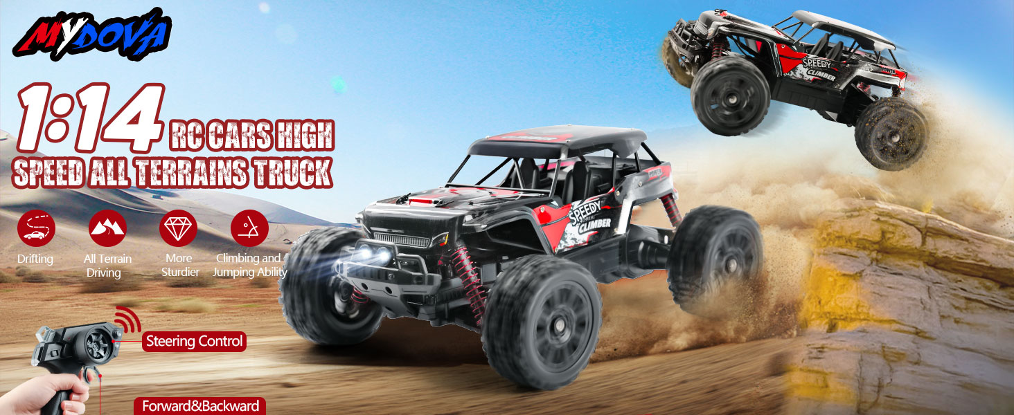 Радіокерований позашляховик Monstertruck 2.4GHz, 25 км/год, червоний - DIY збірка, великий розмір, для дорослих та дітей