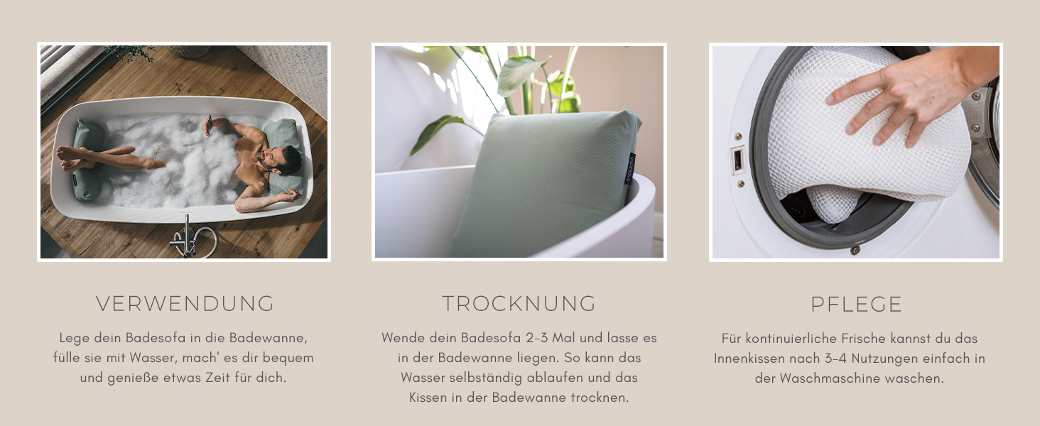 Подушка для ванни BADESOFA® | Преміум-якість | Швидковисихаюча | Зручна | Підходить для будь-якої ванни | Зелена | Маде ін EU | Можна прати