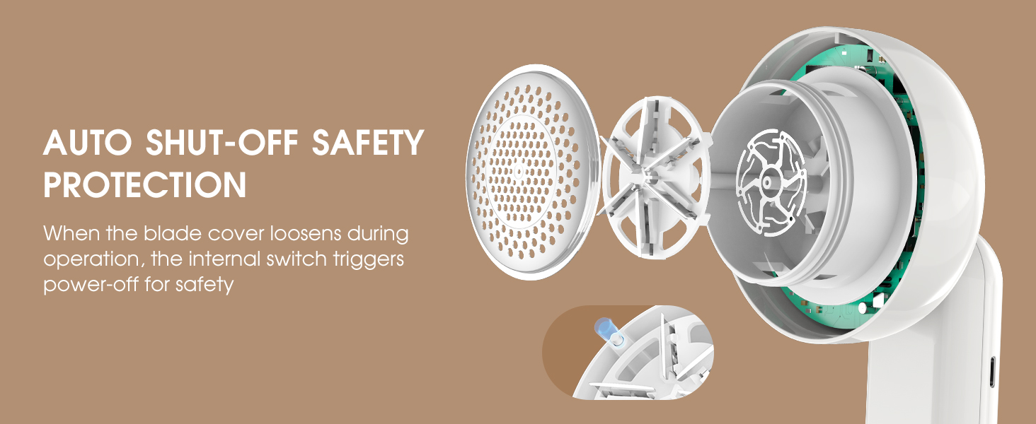 Електричний видальник ворсу 6-лезовий, перезаряджається, з індикатором заряду, для одягу, білий