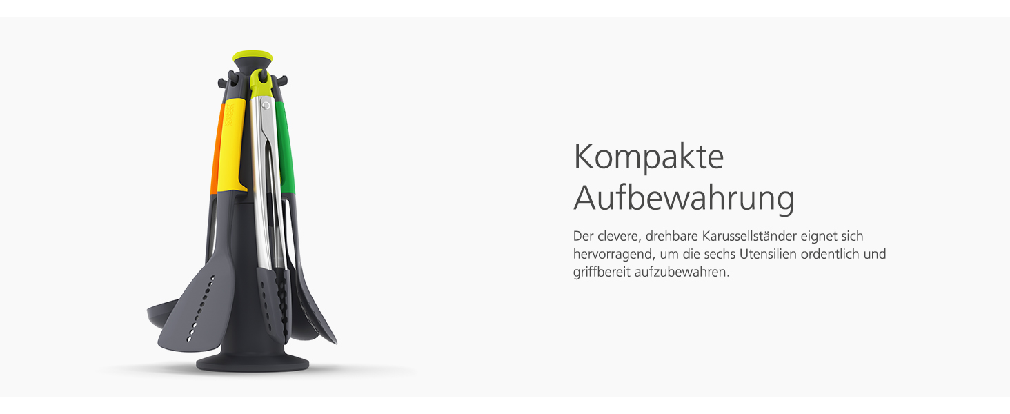 Набір кухонних аксесуарів Joseph Joseph Elevate, 6 предметів, сірий (з щипцями)