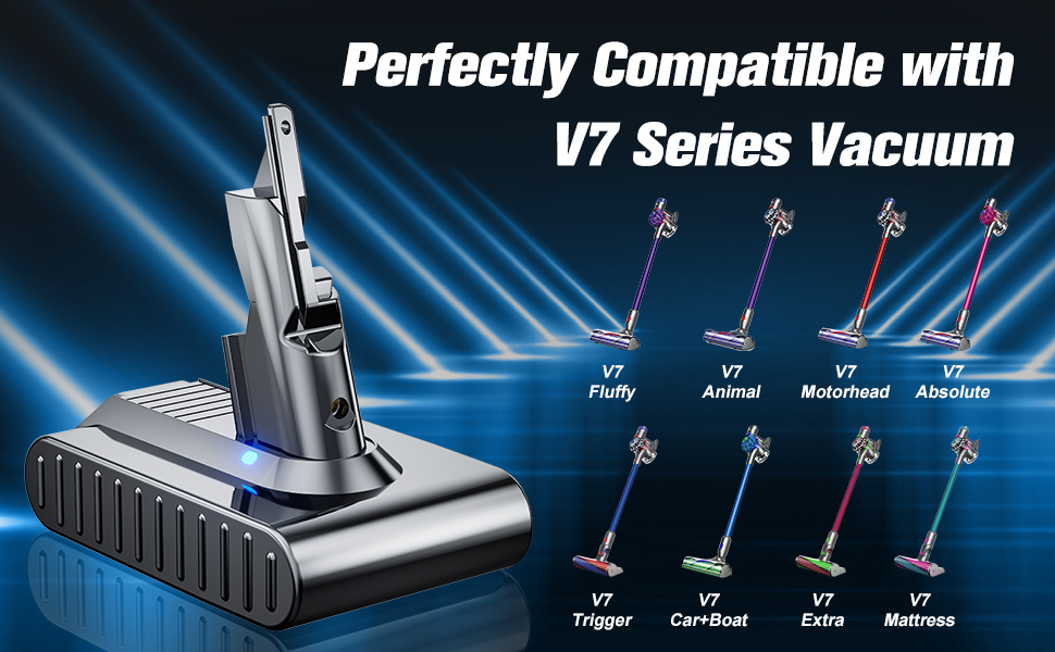 Акумулятор для пилососа Dyson V7 SV11 (Animal, Motorhead, Trigger, Fluffy) — Запасна Li-ion батарея з набором інструментів та фільтрами, сірий