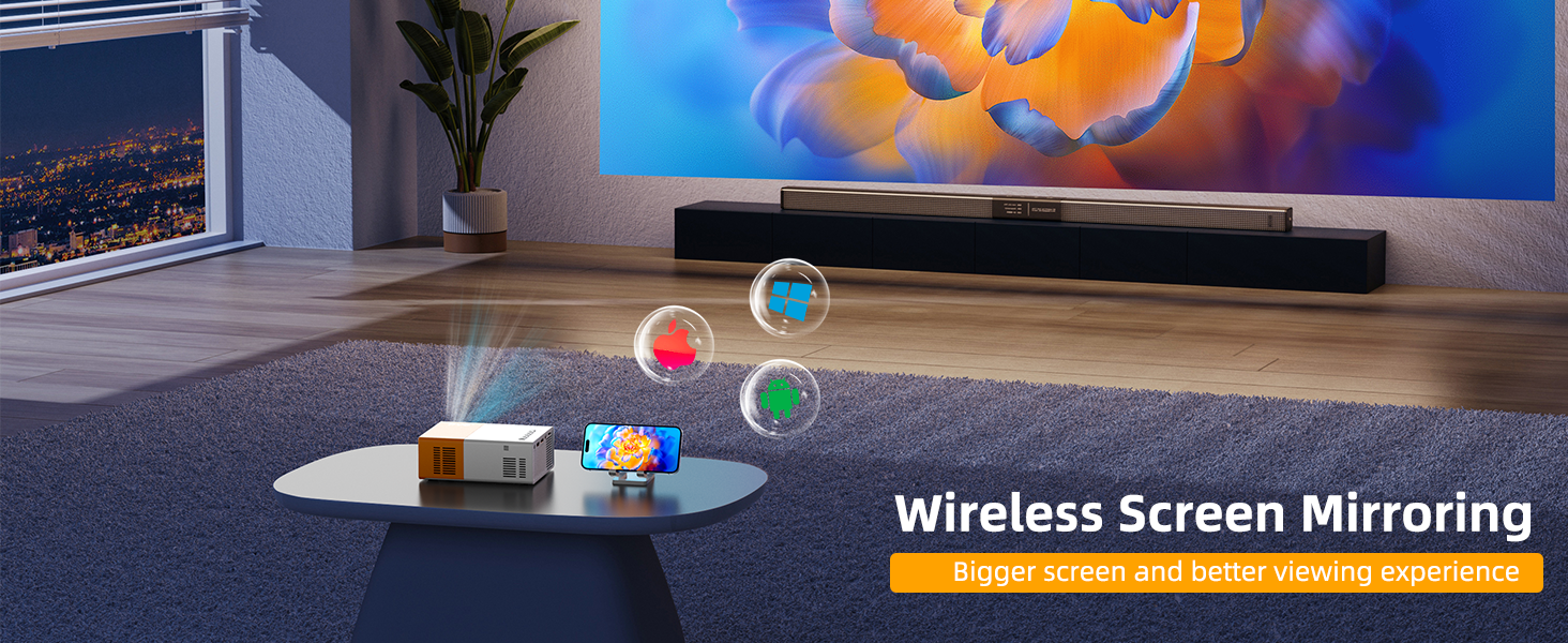 Міні-проектор PVO YG300ProMax: портативний, для мультфільмів, дитячий подарунок, для кінотеатру вдома, LED відеопроектор з можливістю підключення через кабель