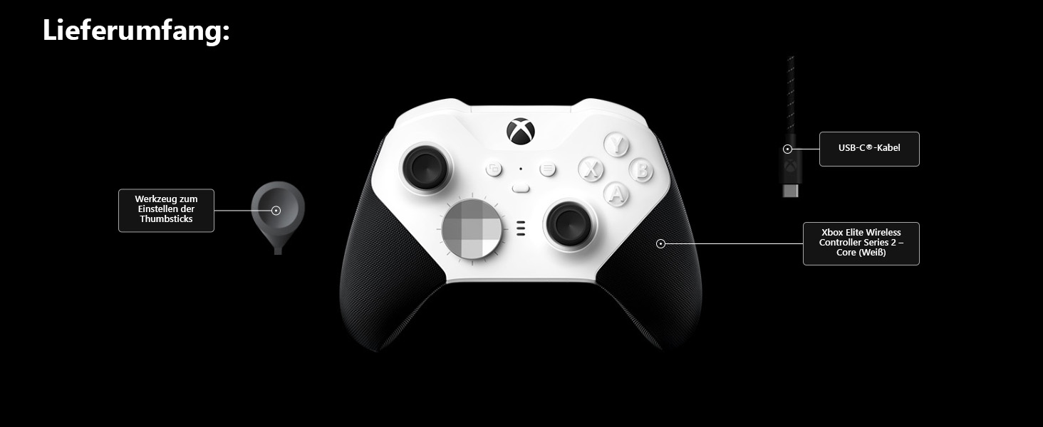 Xbox Elite Wireless Controller Series 2 Core Edition – Бездротовий контролер Xbox Elite Series 2 Core Edition білий