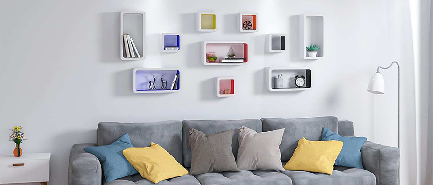 Полиця настінна WOLTU Wandboard для CD, DVD, книг, 120x22.9x3.8 см, чорна - для офісу, вітальні, спальні, кухні RG9315sz