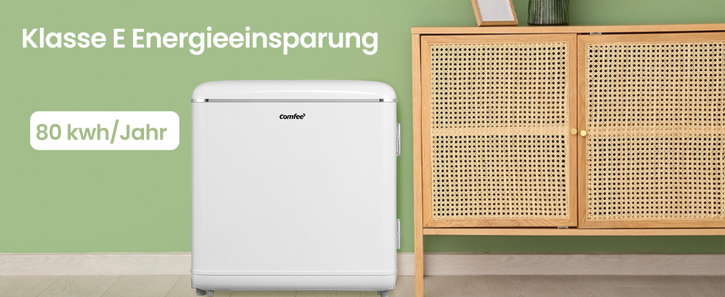 Холодильник Comfee RCD50WH2EURT(E) 47 л, Ретро-дизайн, Білий, для офісу та дому, Клас E