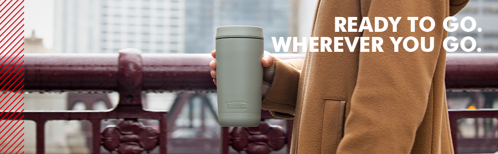 Термос GUARDIAN MUG 0,35 л, мат-зелений, ізолюючий термокружка з нержавіючої сталі з порошковим покриттям, сталевий термос, термокружка для кави на виніс, зручне використання, абсолютно герметична, придатна для миття в посудомийній машині 0,35Л Мат-зелений