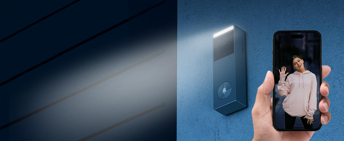 Відеодзвінок EZVIZ CP3 Pro з акумулятором та дзвінком CH1, бездротовий, з камерою, розпізнавання осіб, 2K, кольорова нічна зйомка, двостороння зв'язок, 8GB eMMC, комплект