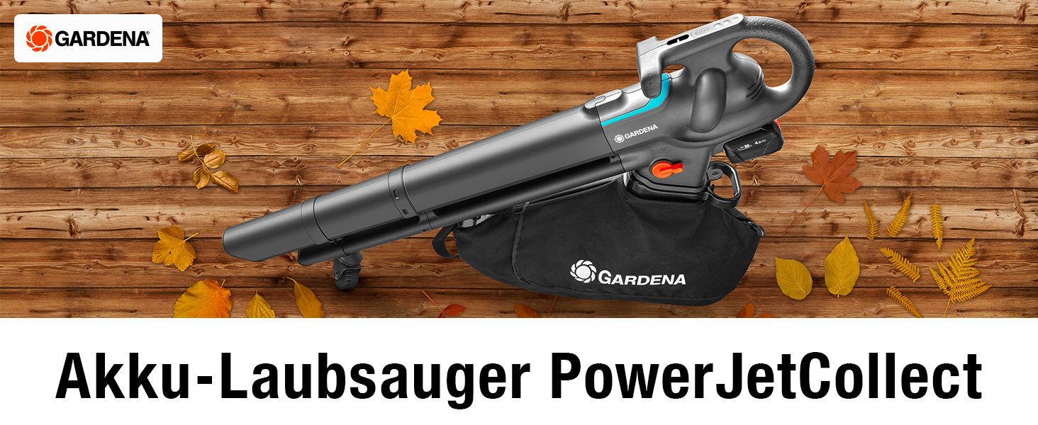 Пилосос-подрібнювач листя Gardena PowerJetCollect з потужним всмоктуванням та металевим ротором