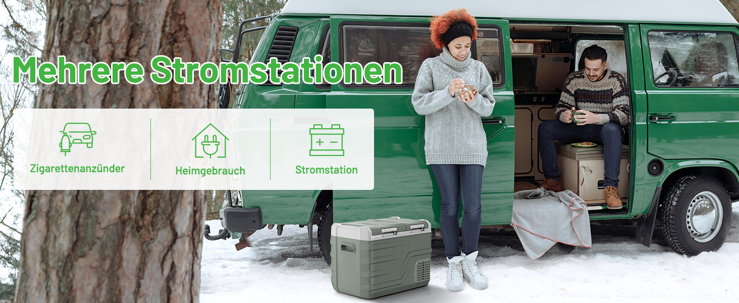 Автомобільний компресорний холодильник Alpicool 31L, 12/230V, подвійна зона, для кемпінгу, риболовлі, подорожей -20℃ до +20℃, зелений