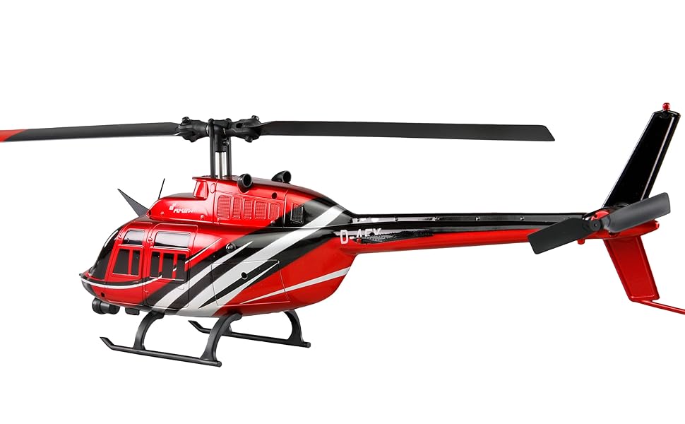 Радіокерований гелікоптер Amewi Bell 206 Jet Ranger CP 6-канальний RTF, масштаб 1:33, червоно-чорний