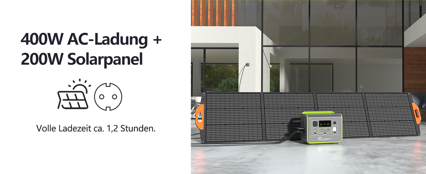 Портативна електростанція FOSSiBOT F800: 512Wh, 800W, LiFePO4, 230V, швидка зарядка, PD 100W, для кемпінгу та дому