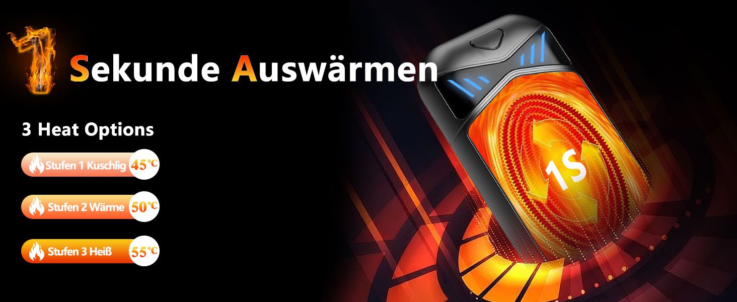 Електричні грілки для рук DDKJ, 2 шт., 7000mAh, магнітні, з 3 рівнями нагріву до 55°C, для дітей, чоловіків та жінок (чорні)