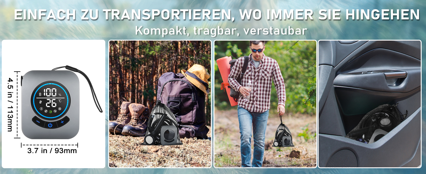 Портативна душова кабіна для кемпінгу Spopal з акумулятором 8000mAh, насосом та індикатором температури. Комплект для відпочинку на природі, автомийки, пляжу, подорожей та догляду за тваринами (сірий)