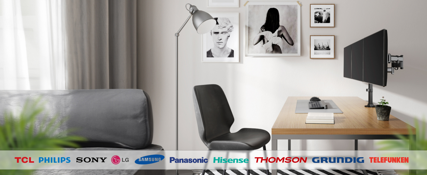 Підставка для монітора RICOO 2 монітори, Dual Monitor Arm, TS7811, чорний