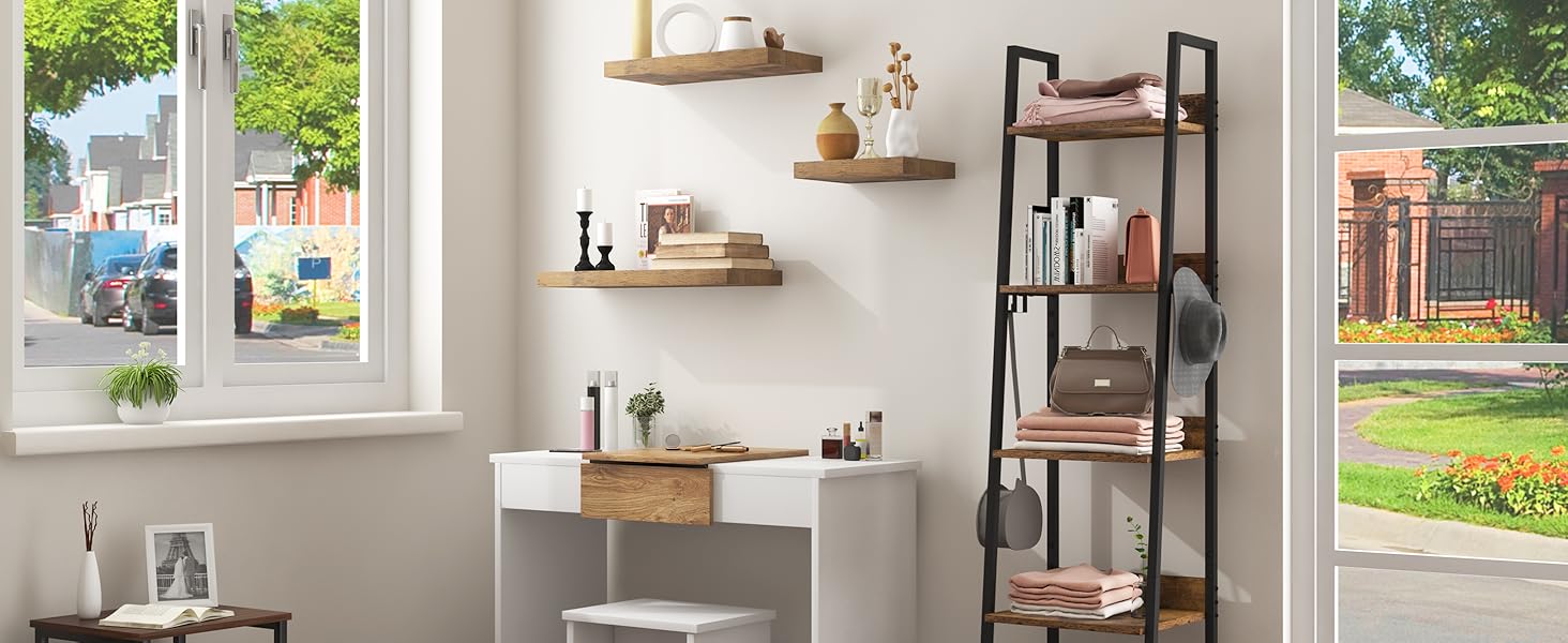 Полиця настінна WOLTU Wandboard для CD, DVD, книг, 120x22.9x3.8 см, чорна - для офісу, вітальні, спальні, кухні RG9315sz