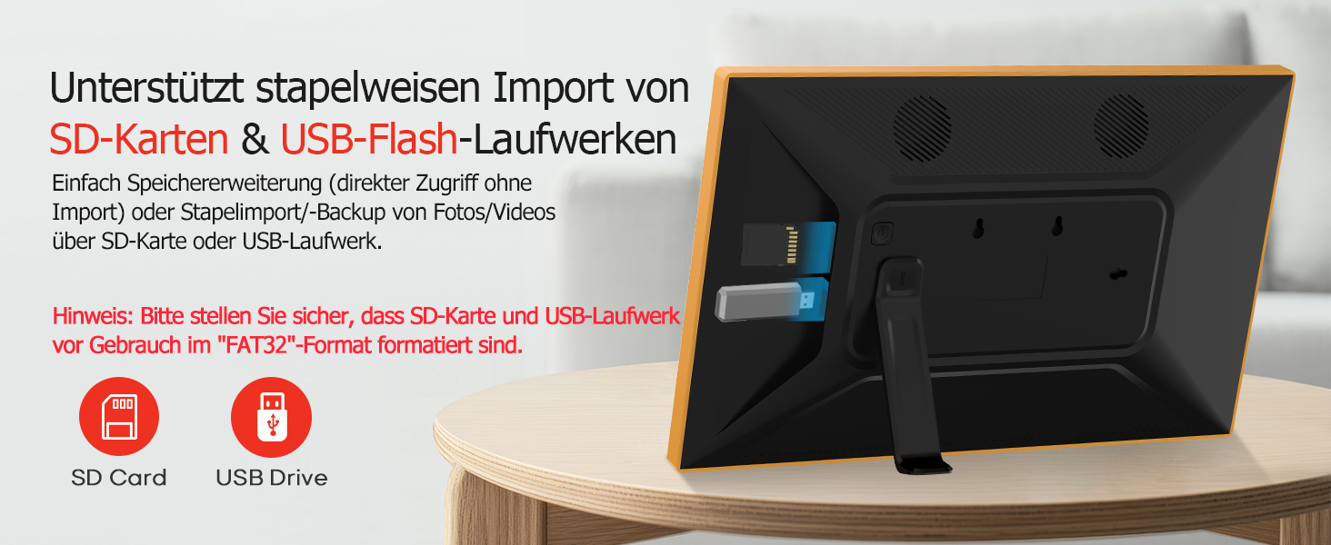 Цифровий фоторамка Frameo 10.1 дюйми, IPS, HD 1280x800, 32GB, Wi-Fi, автоповорот, Frameo App