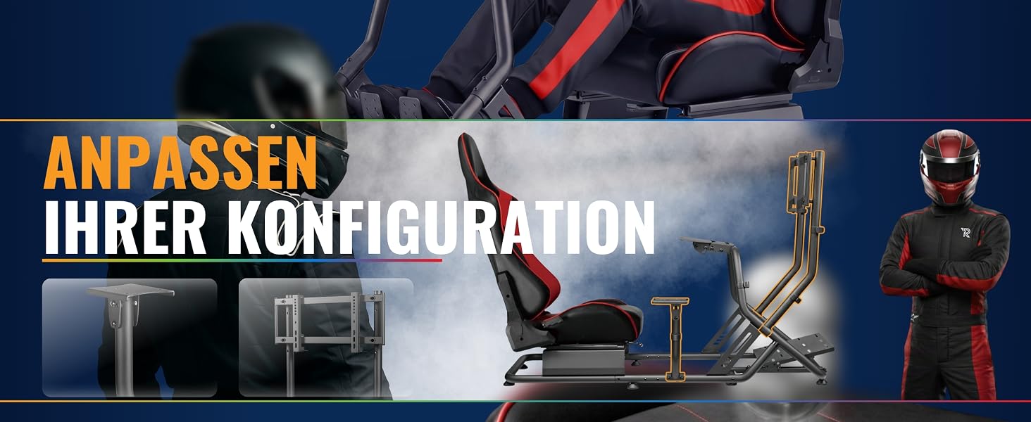Ігрове крісло для симулятора Ranqer Racing Seat: ергономічне сидіння з екошкіри для SimRacing (PC, PlayStation, Xbox)