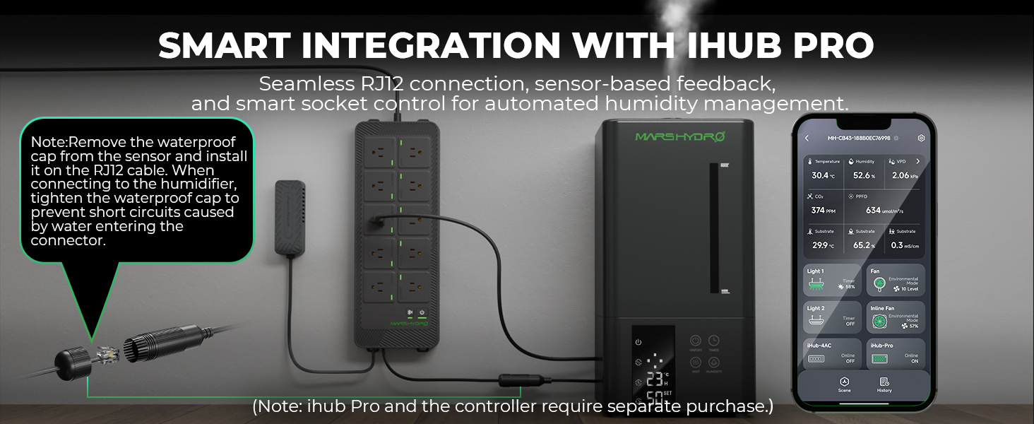 Зволожувач повітря для рослин MARS HYDRO 6л з таймером, ультразвуковий, для гроубоксів та теплиць