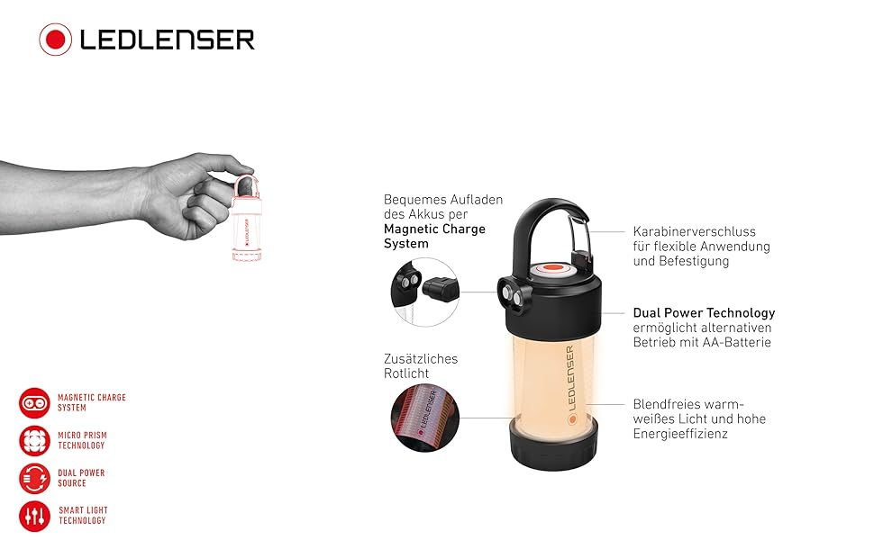 Кемпінговий ліхтар Ledlenser ML4 Warm Light 300 люмен