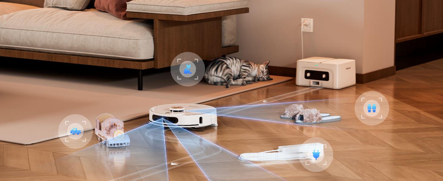 Робот-пилосос Tesvor S8 Pro з функцією миття - 8000Pa, 3-в-1, LiDAR-навігація, 240 хв роботи, керування через додаток/Alexa, для шерсті тварин, килимів та твердих підлог