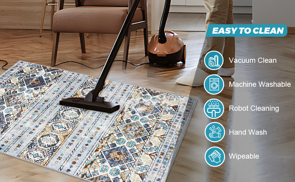 Килимок під офісний стілець 90x120 см, захист для підлоги, антиковзаюча підкладка, для ламінату та плитки (90 x 120 см, блакитно-коричнева геометрія)