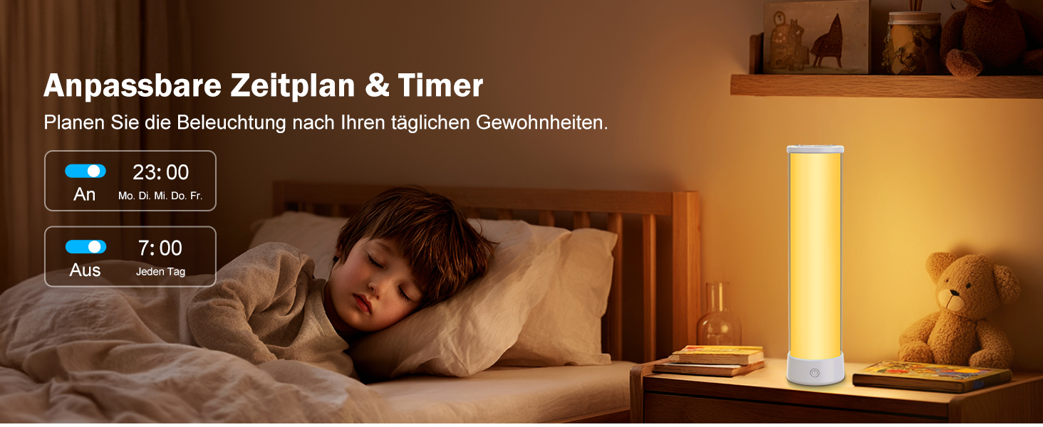 LED-лампа на тумбочку бездротова з пультом/APP, регулювання яскравості, RGBICWW, 2700-6500K, для спальні, вітальні, кемпінгу