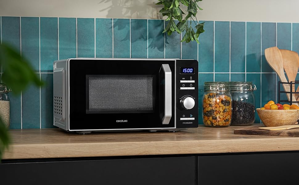 Мікрохвильова піч Cecotec Proclean 5010 Inverter 19 л, 700 Вт, 5 режимів, LED-дисплей, 8 програм, чорна, цифрова, для розморожування, підігріву і приготування