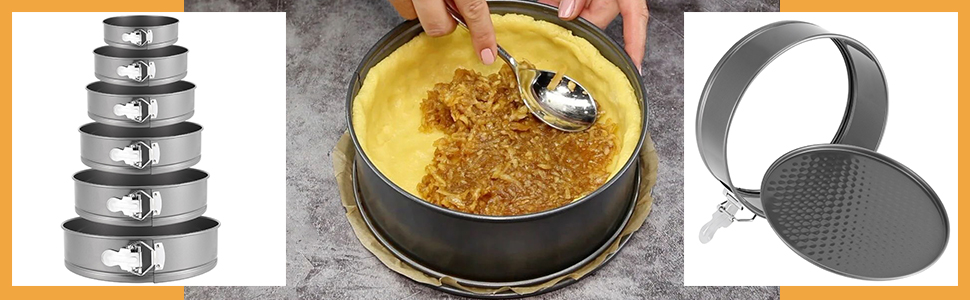 Набір форм для випічки ZOENHOU (6 шт.) - Antihaft, виймальний дно, діаметри 10.2-27.9 см