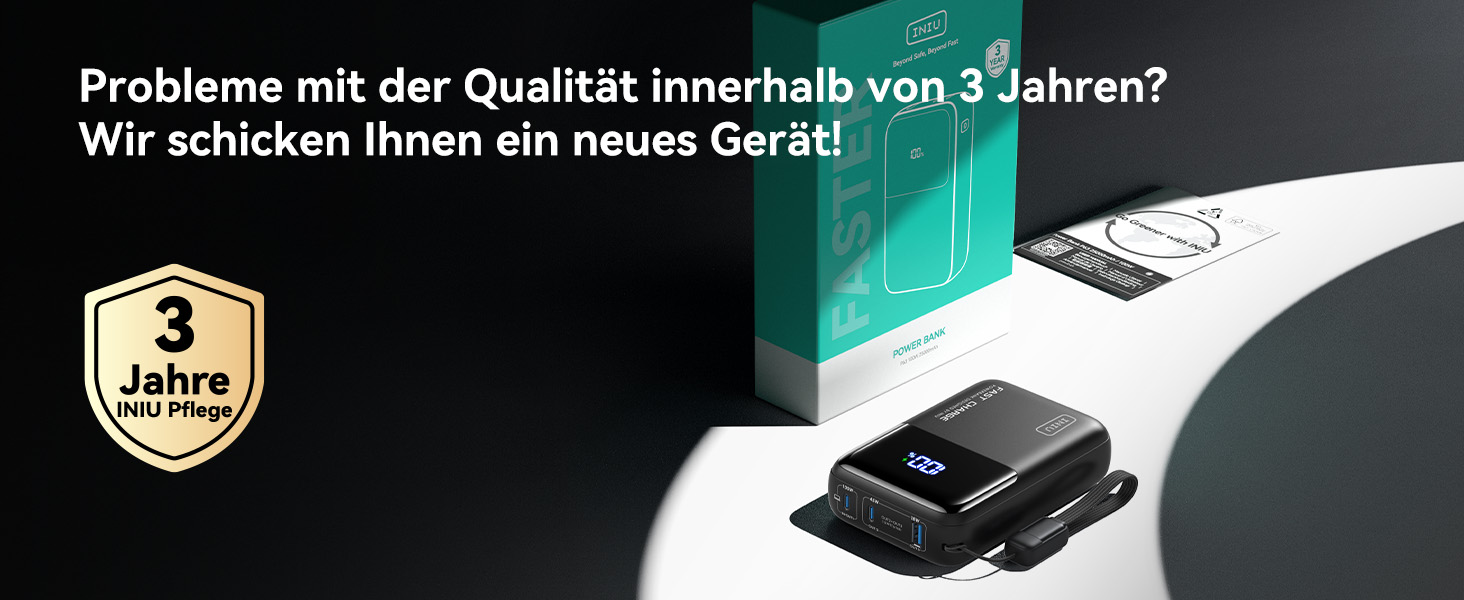 Портативний зарядний акумулятор INIU на 25000mAh, 100W, USB-C, для ноутбуків, телефонів, iPad, DJI, камер, iPhone 17/16/15/14, чорний