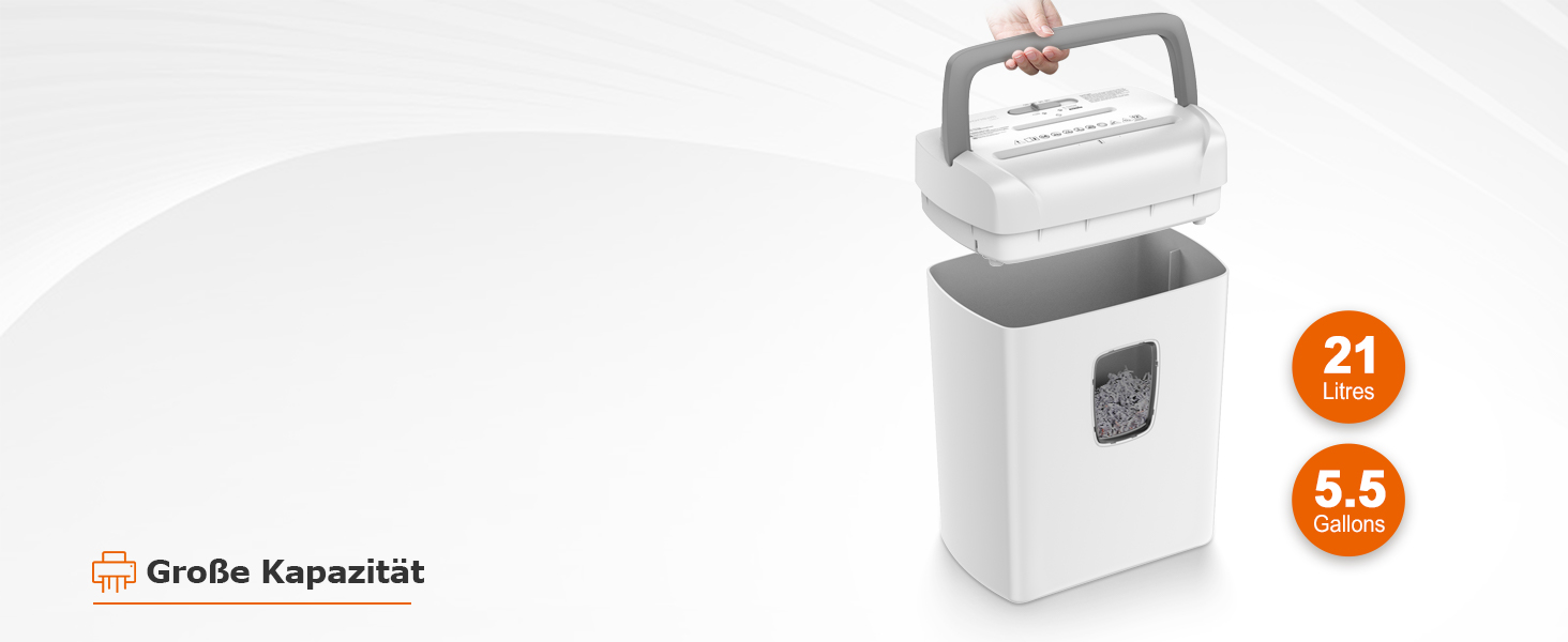 Шредер Bonsaii P4, 12 аркушів, 21 л, знищення карт/CD/скріпок, для офісу та дому