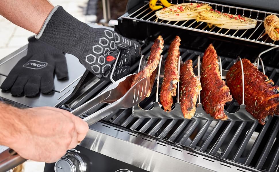 Набір для приготування бургерів RÖSLE 3 шт. з пресом, вагою та лопаткою, нержавіюча сталь 18/10, чавун з емалевим покриттям