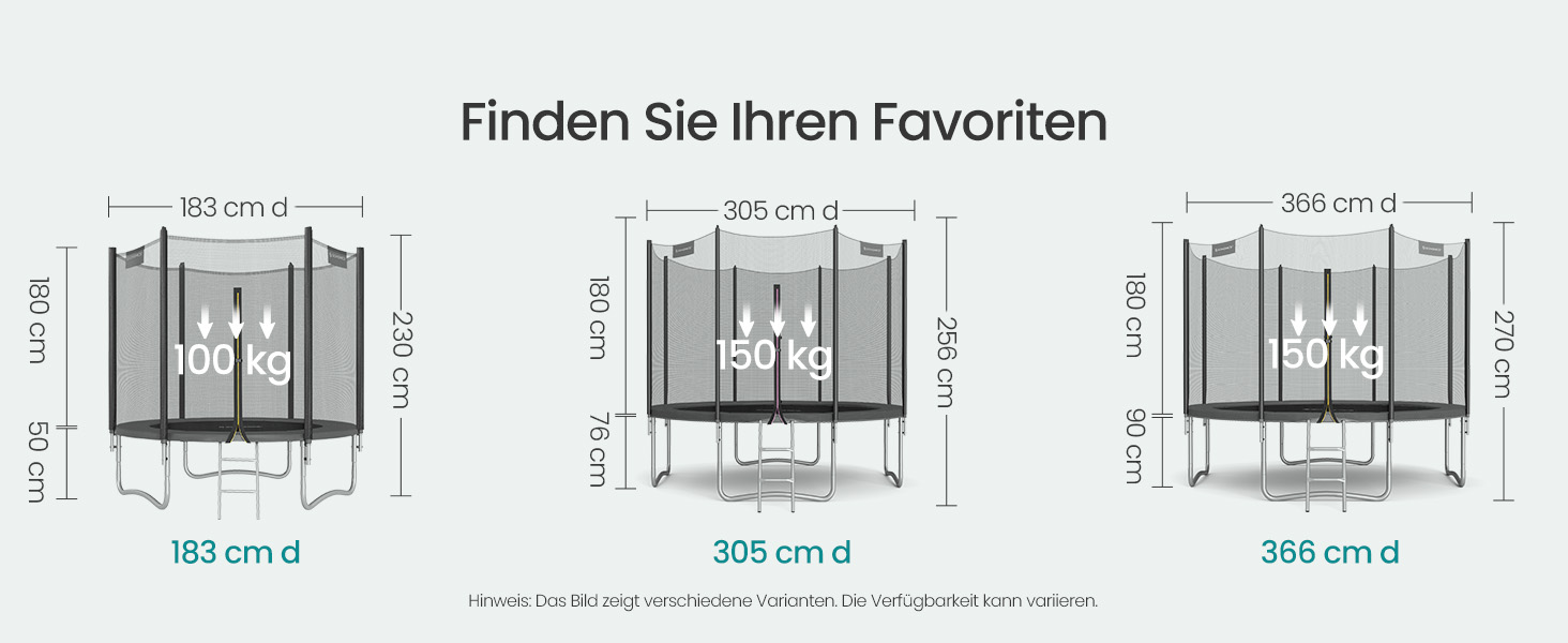Батут SONGMICS вуличний Ø305 см з захисною сіткою, драбиною та м'якими стійками, чорний