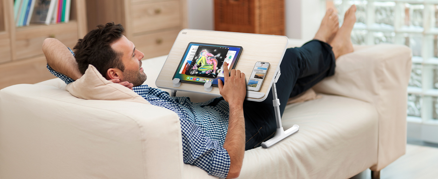 Підставка для ноутбука SAIJI: складаний столик для ліжка/дивану, 5 рівнів, 4 кути, до 17