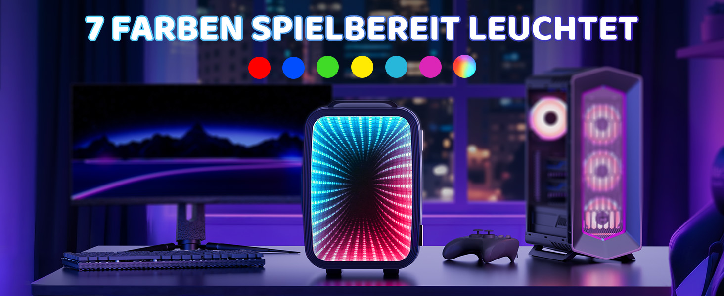 Міні-холодильник LIGIANT MF01C на 4л з підсвіткою (7 режимів), функція охолодження та підігріву, AC/DC, для авто, офісу та геймерської кімнати, чорний