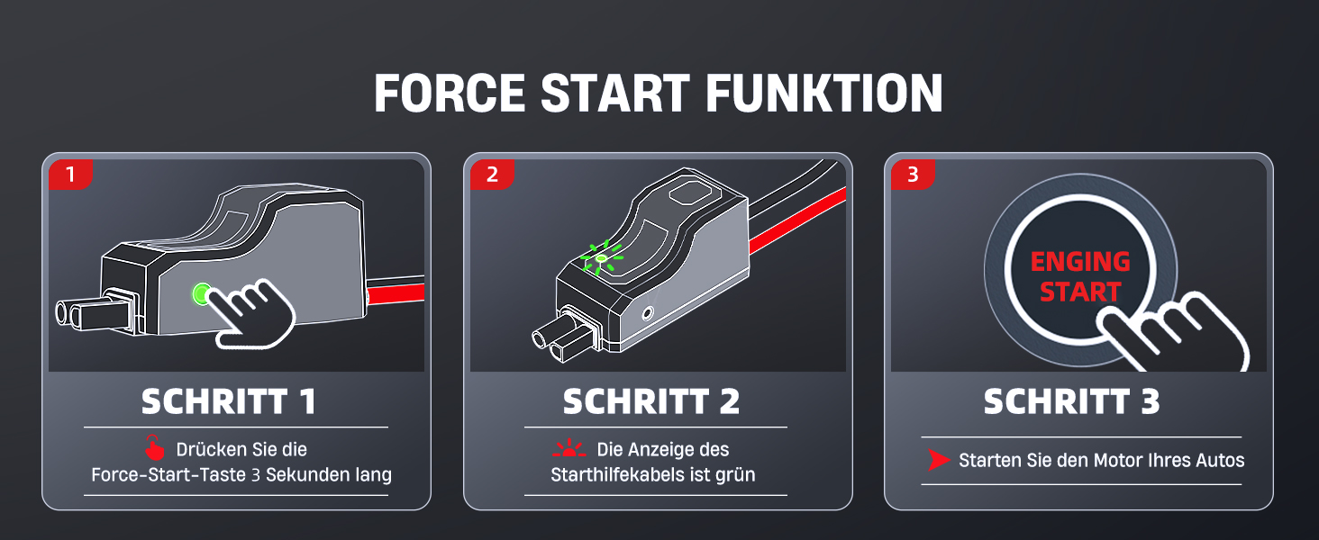 Портативний пусковий пристрій ANFLAG 5500A з компресором 150PSI, LCD-екраном та LED-ліхтариком (сірий)