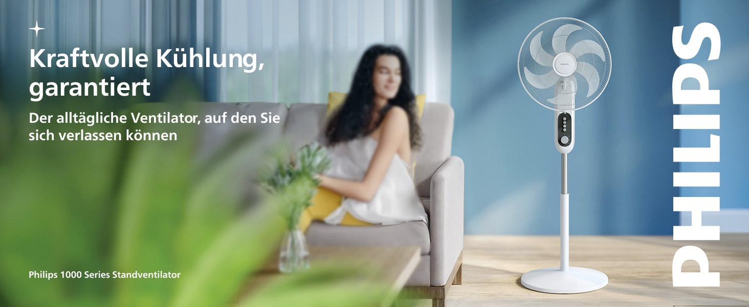 Вентилятор підлоговий Philips Serie 5000, 105 см, пульт, таймер, 3 швидкості, 40 Вт, білий