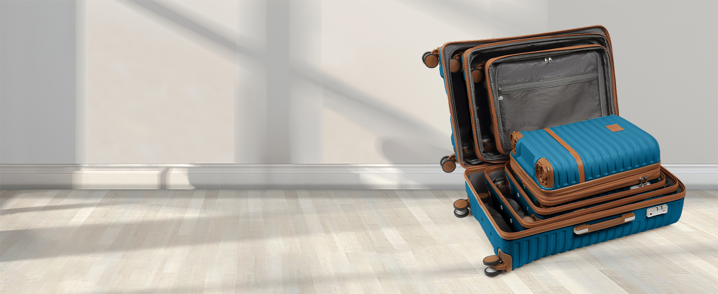 Набір дорожніх валіз Joyway 6 предметів, жорстка оболонка, з косметичкою, 4 колесами та TSA-замком, білий (комплект з валізою та сумкою)